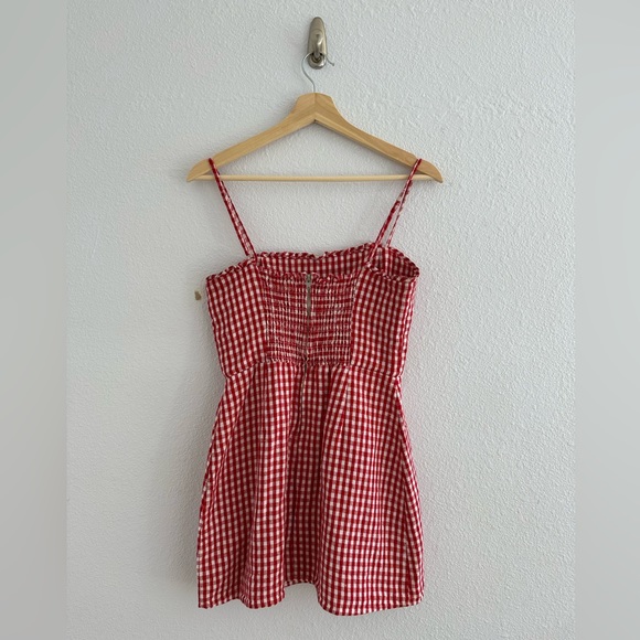 Reformation Ava Linen Mini Dress in Red Gingham size 6 - Picture 4 of 5